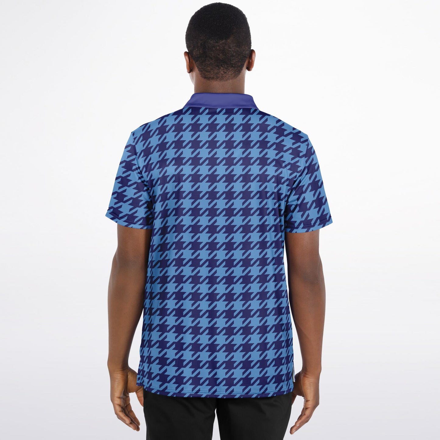 Houndstooth Pattern - Men's Polo Shirt - BlueBlue