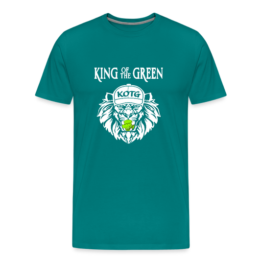 King of the Green - Men's Premium T-Shirt - BW - teal