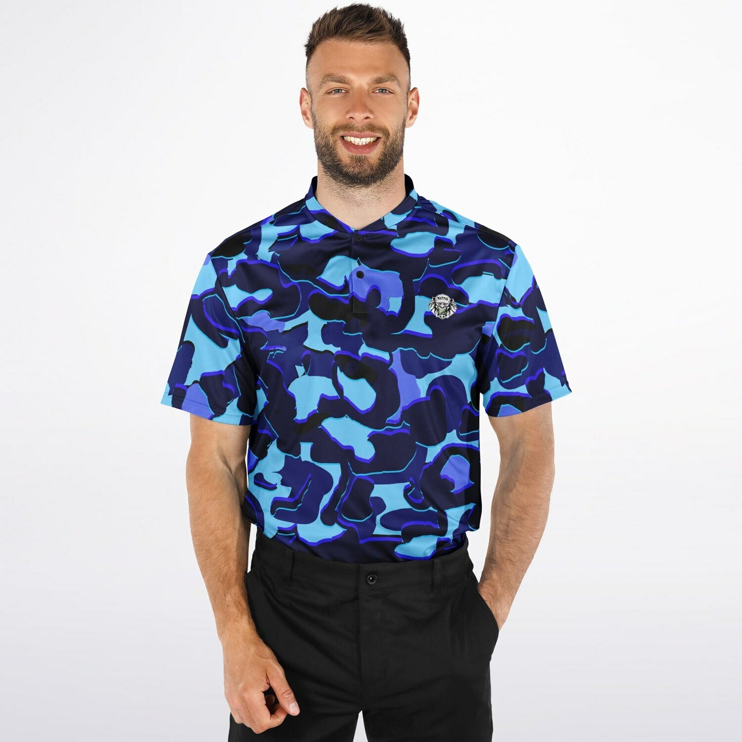Camo - Blade Collar Polo Shirt (LightBlue)
