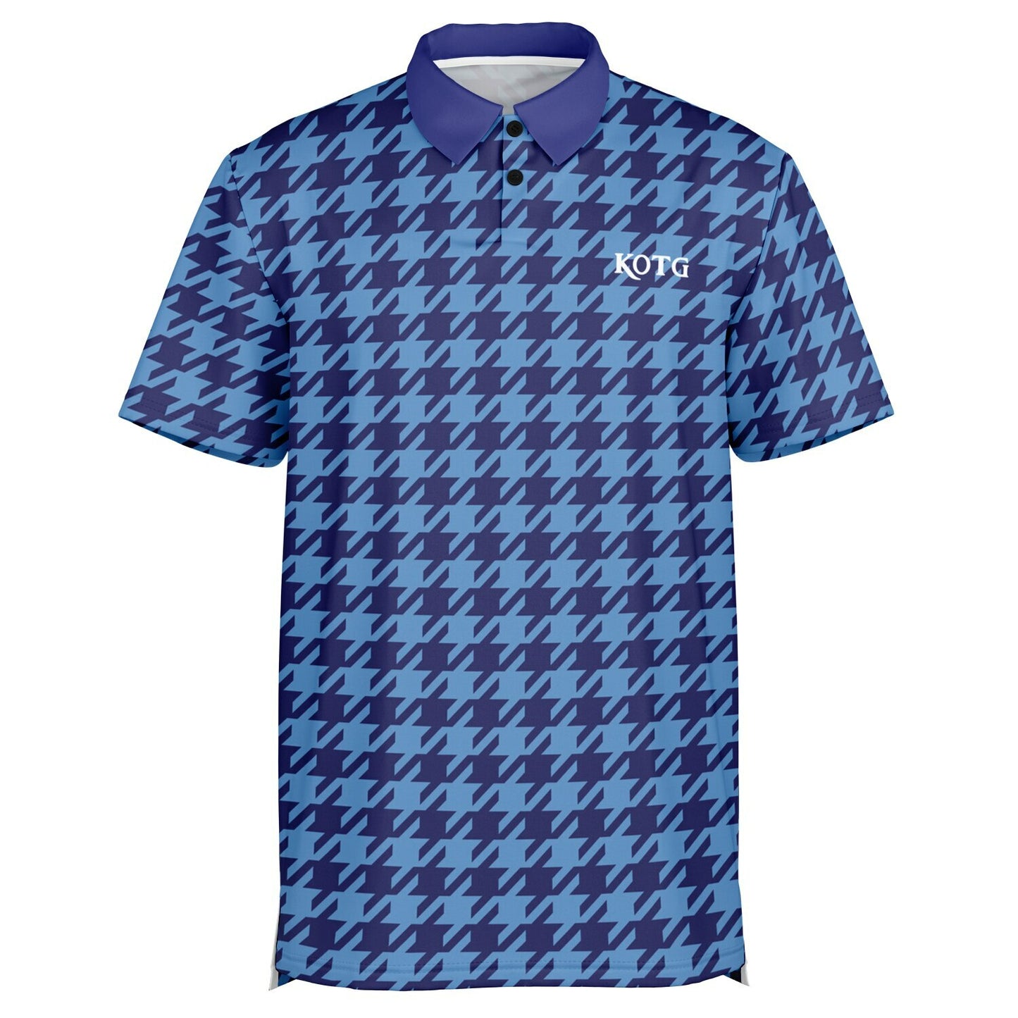 Houndstooth Pattern - Men's Polo Shirt - BlueBlue