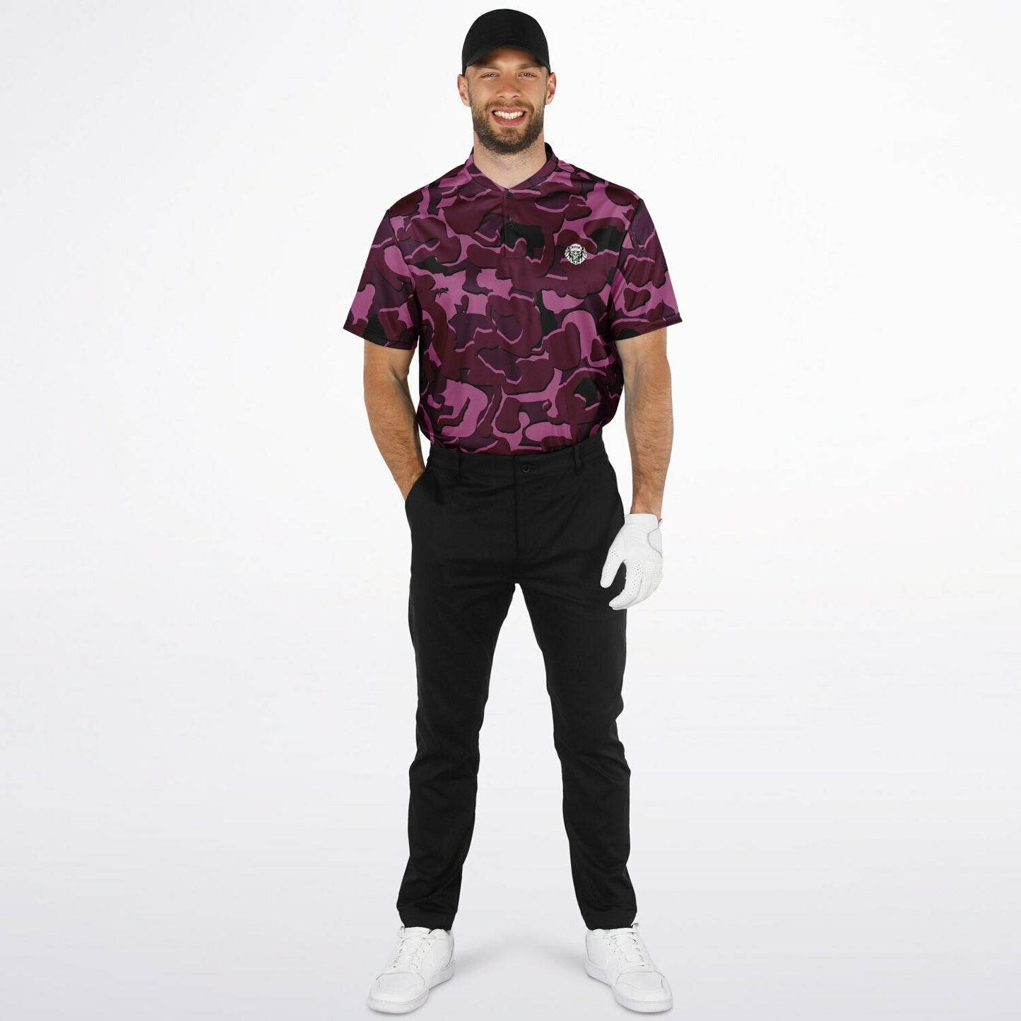 Camo - Blade Collar Polo Shirt (Burgandy)