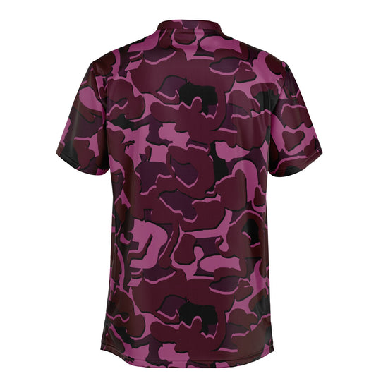 Camo - Blade Collar Polo Shirt (Burgandy)