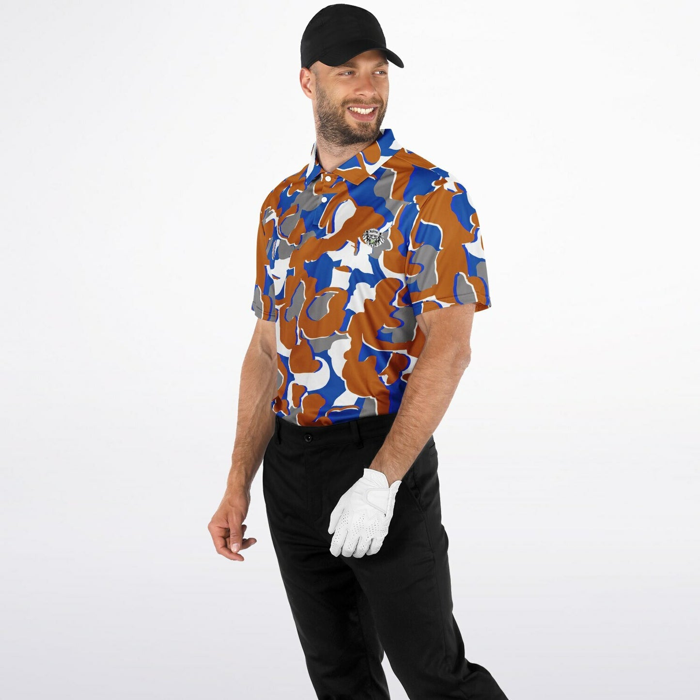 Camo - Polo Shirt - (OrangeWhiteBlue)