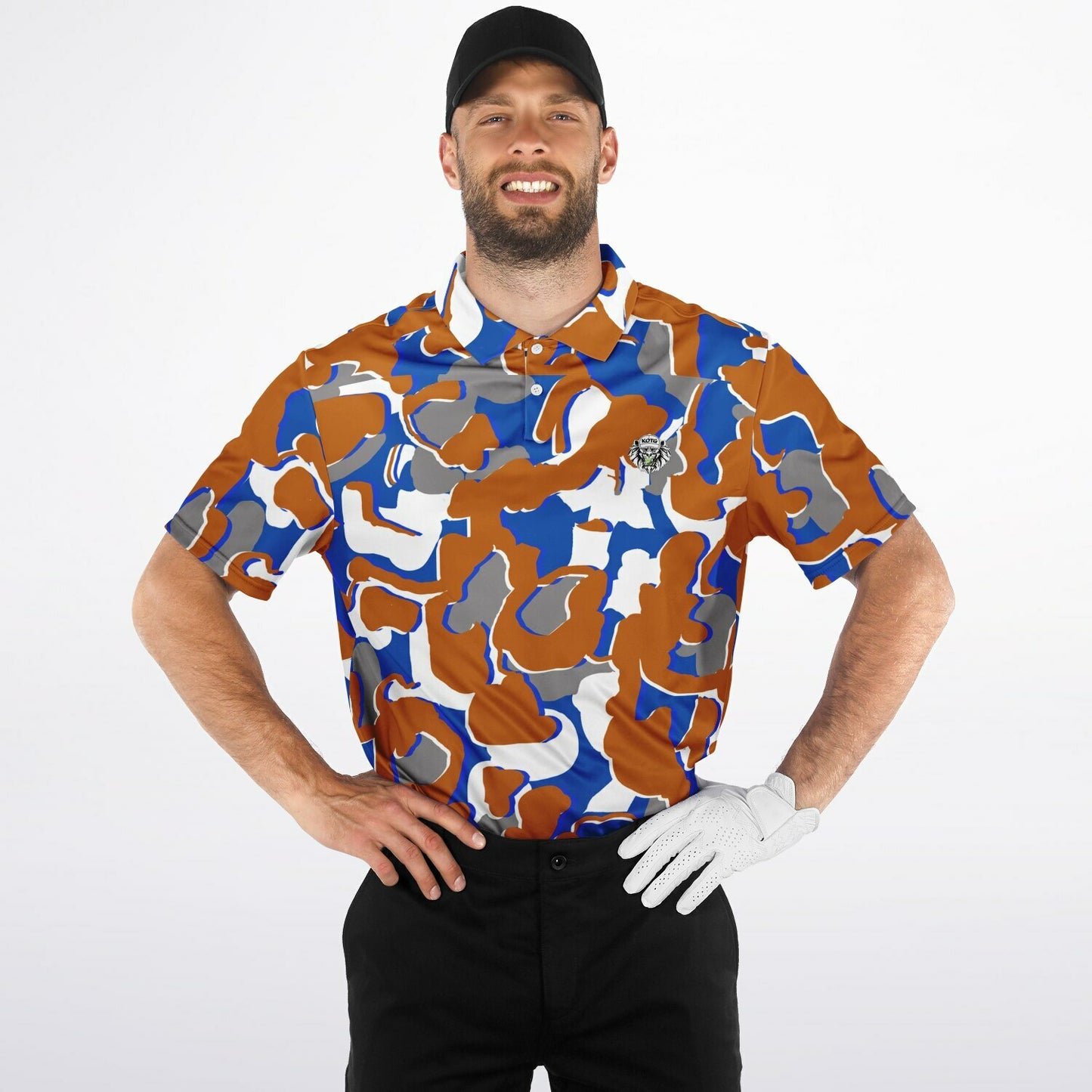 Camo - Polo Shirt - (OrangeWhiteBlue)