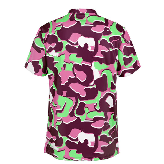 Camo - Blade Collar Polo Shirt (PinkMintGreen)
