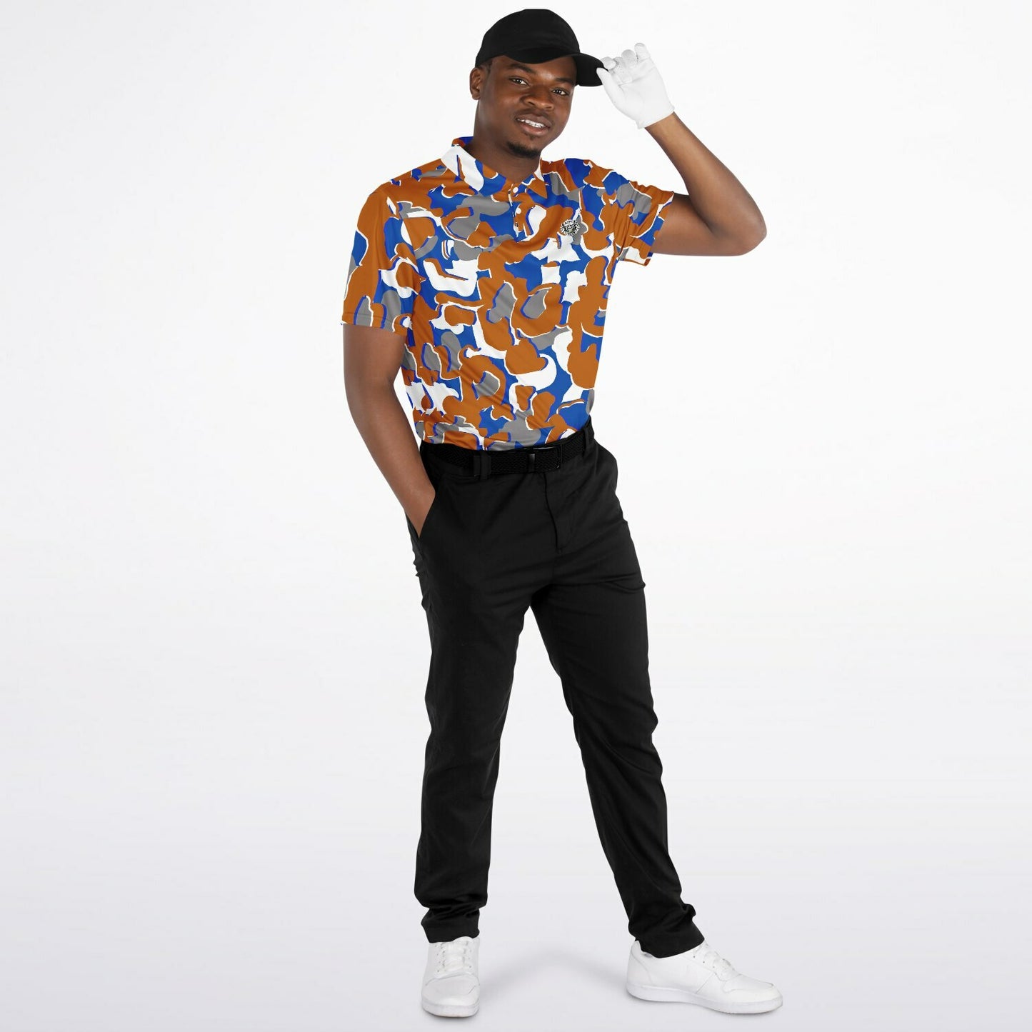 Camo - Polo Shirt - (OrangeWhiteBlue)