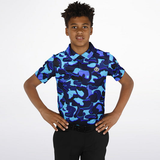Camo - Youth Polo Shirt - (LightBlue)