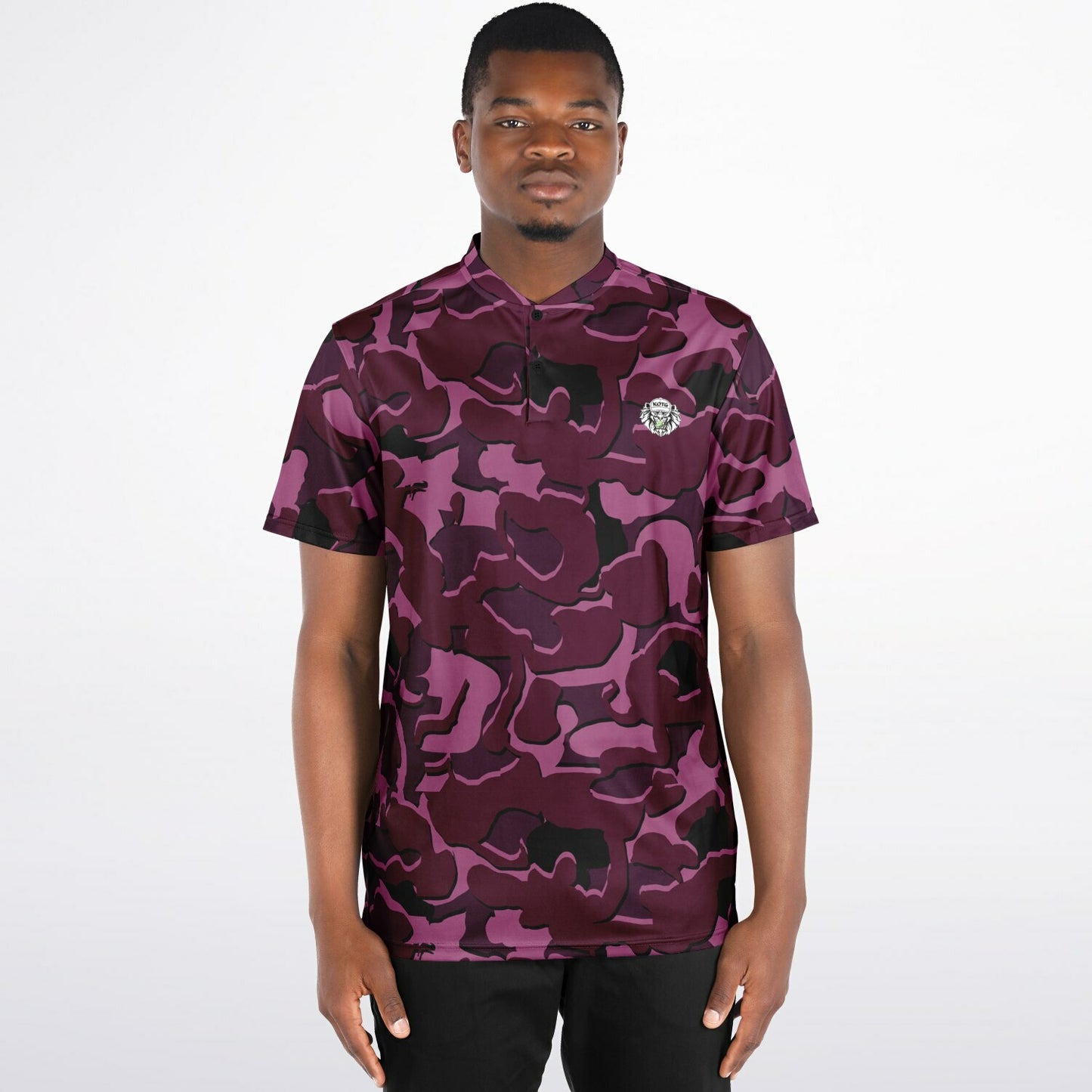 Camo - Blade Collar Polo Shirt (Burgandy)