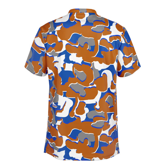 Camo - Blade Collar Polo Shirt (OrangeWhiteBlue)