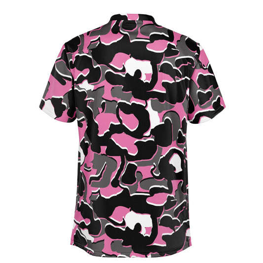 Camo - Blade Collar Polo Shirt (PinkBlackWhite)