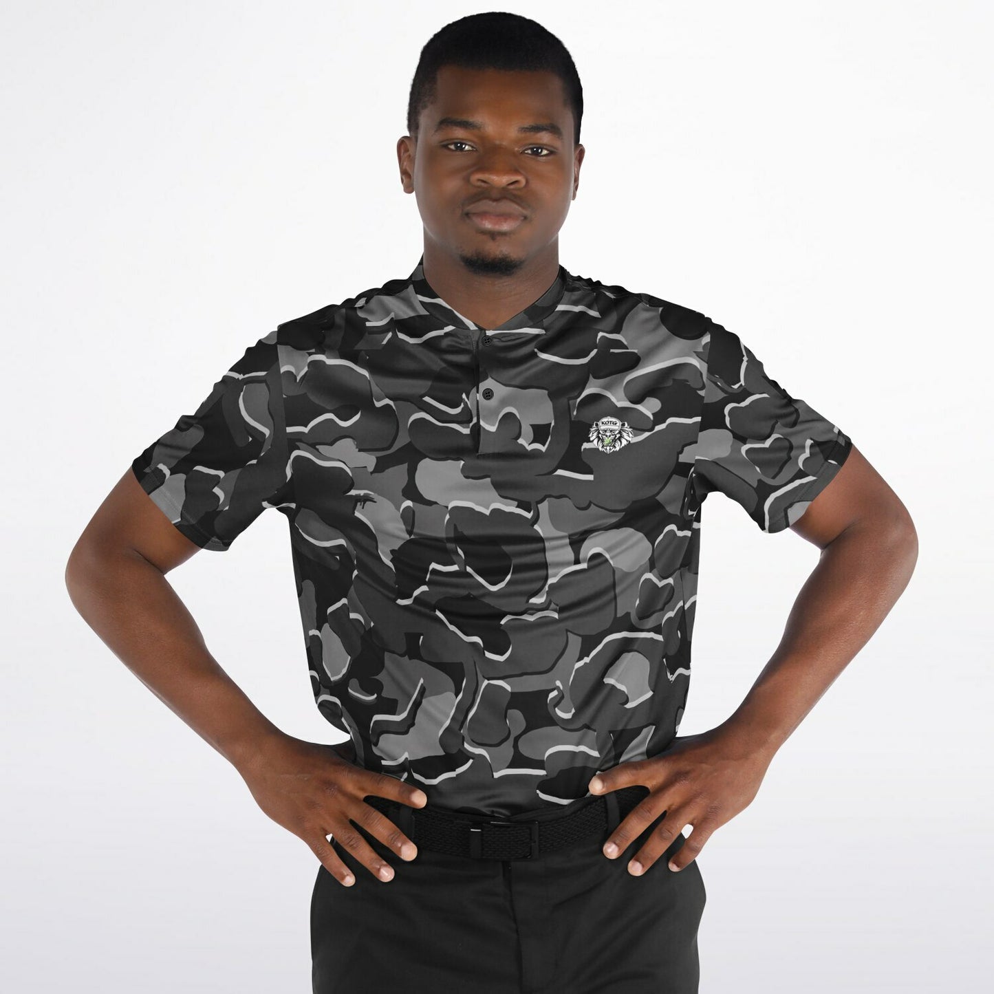 Camo - Blade Collar Polo Shirt (BlackGrey)