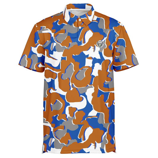 Camo - Polo Shirt - (OrangeWhiteBlue)