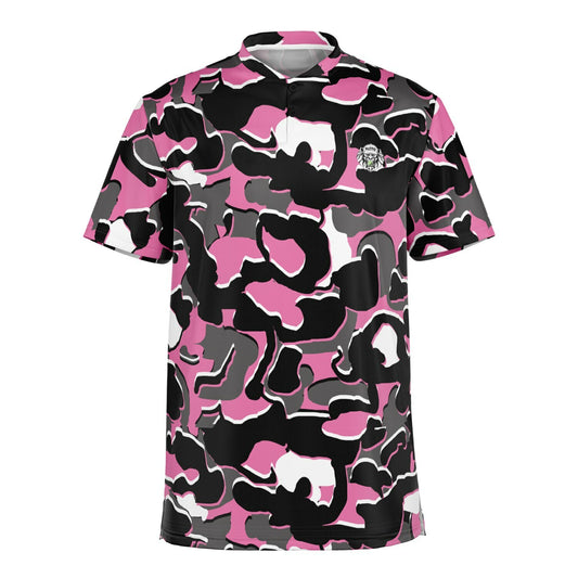 Camo - Blade Collar Polo Shirt (PinkBlackWhite)