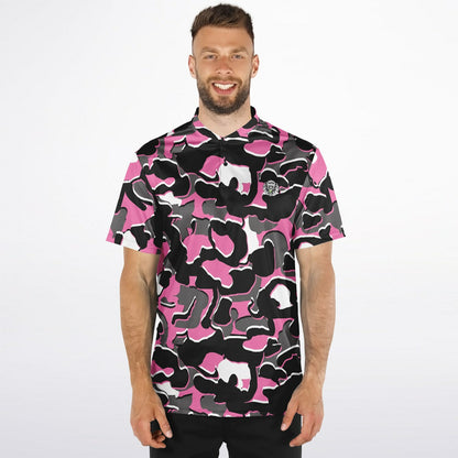 Camo - Blade Collar Polo Shirt (PinkBlackWhite)