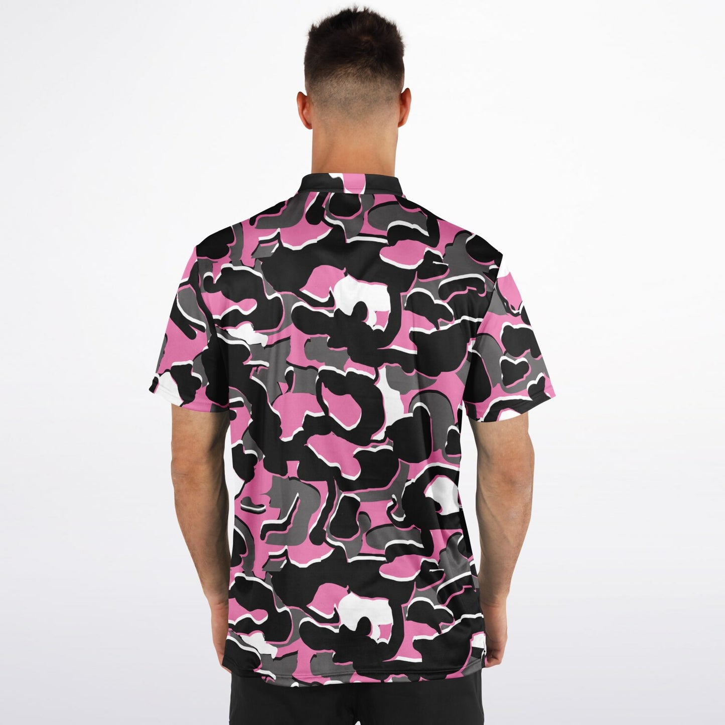 Camo - Blade Collar Polo Shirt (PinkBlackWhite)