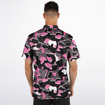 Camo - Blade Collar Polo Shirt (PinkBlackWhite)