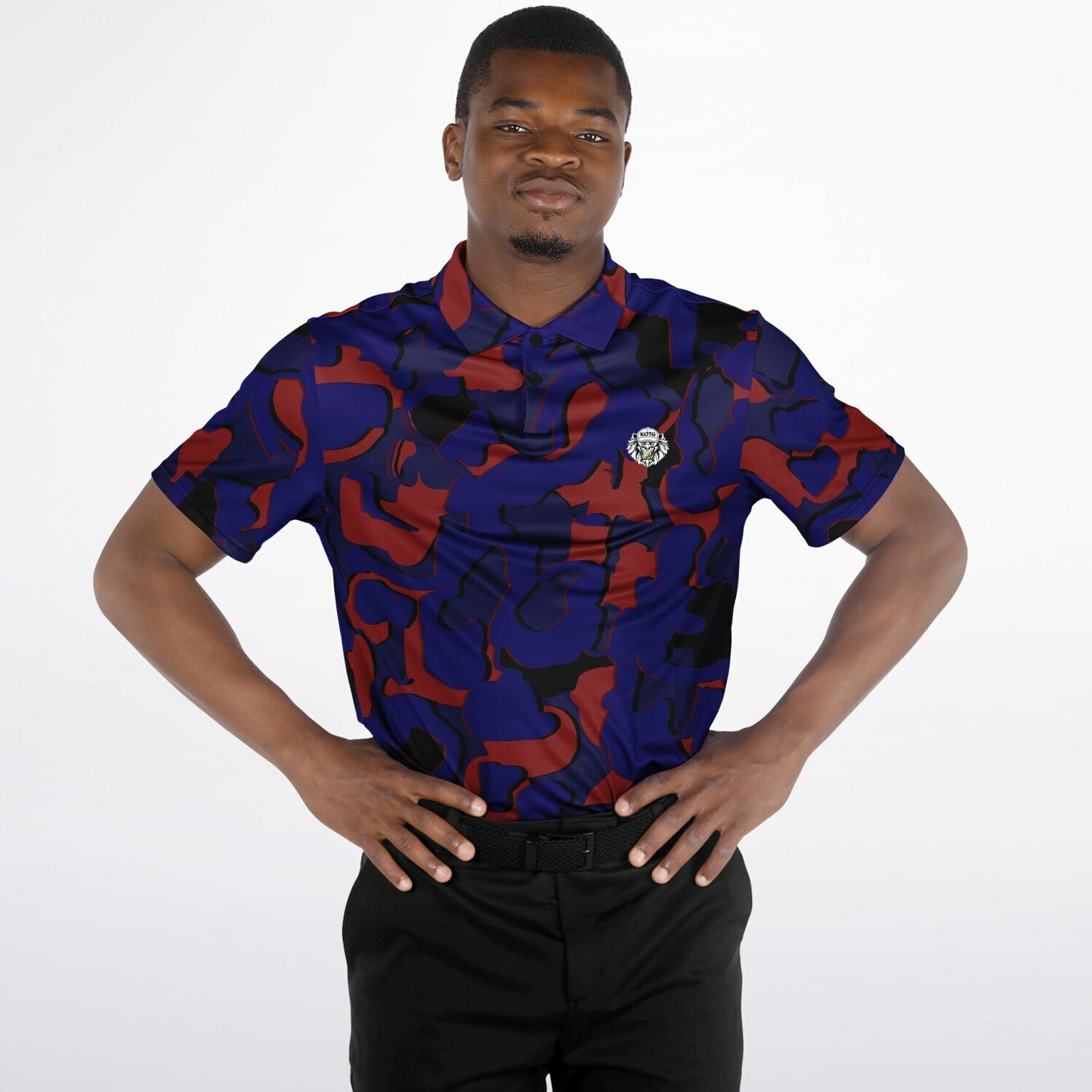Camo - Polo Shirt - (BlueRed)