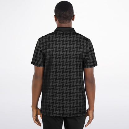 Houndstooth Pattern - Men's Polo Shirt - BlackGray