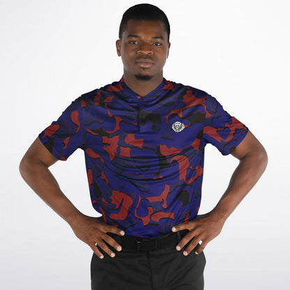 Camo - Blade Collar Polo Shirt (BlueRed)