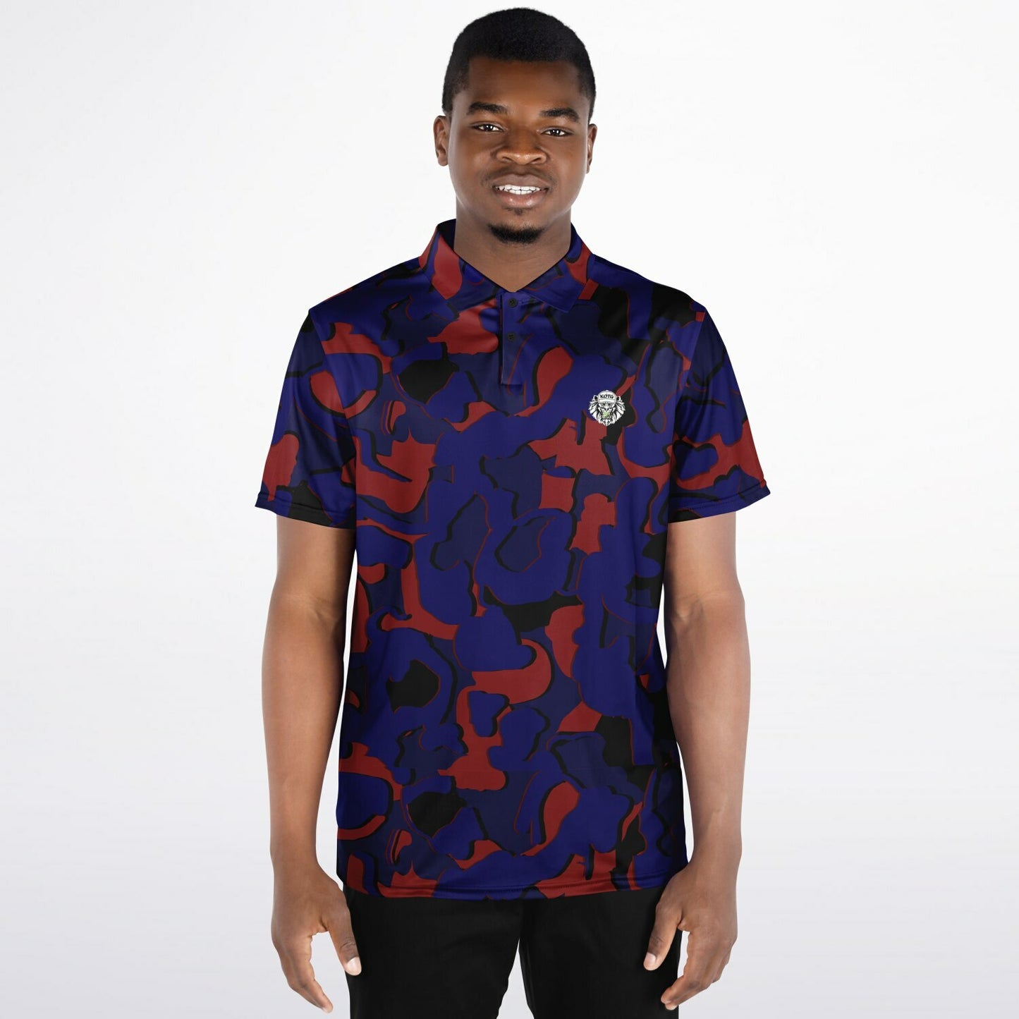Camo - Polo Shirt - (BlueRed)
