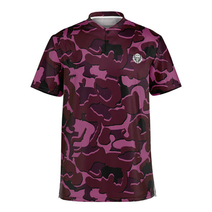 Camo - Blade Collar Polo Shirt (Burgandy)