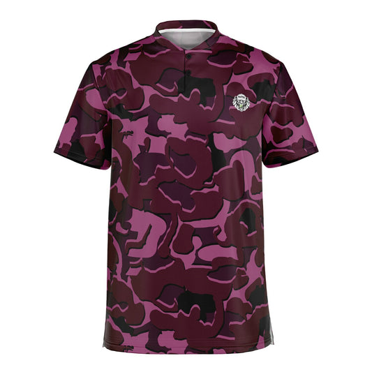 Camo - Blade Collar Polo Shirt (Burgandy)