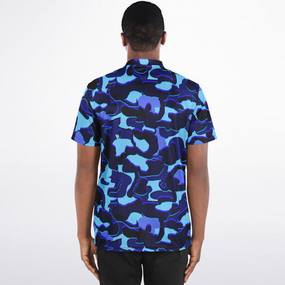 Camo - Blade Collar Polo Shirt (LightBlue)