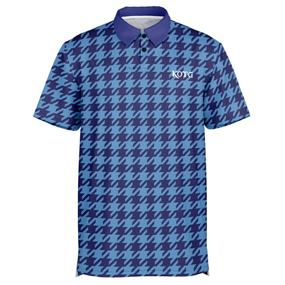 Houndstooth Pattern - Men's Polo Shirt - BlueBlue