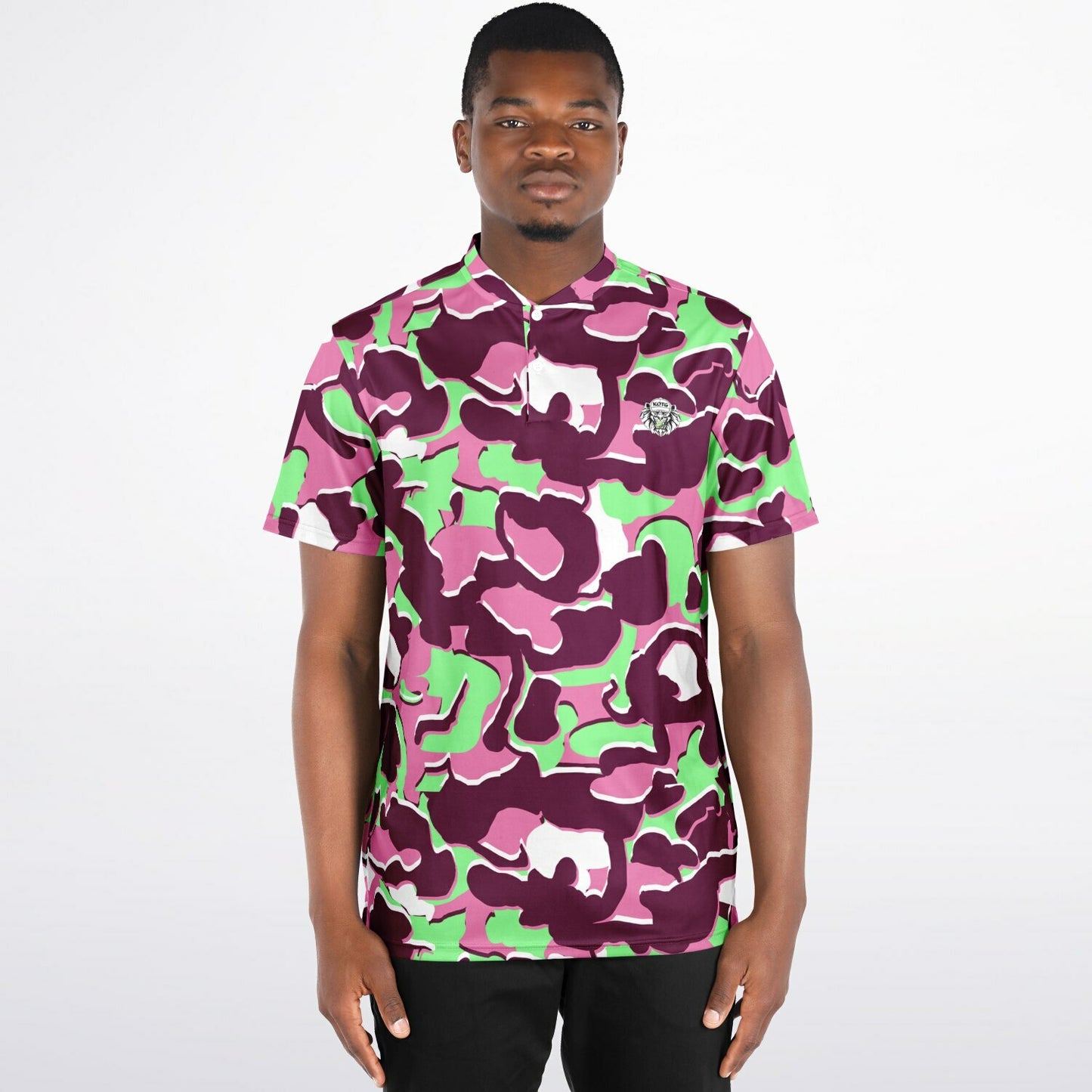 Camo - Blade Collar Polo Shirt (PinkMintGreen)