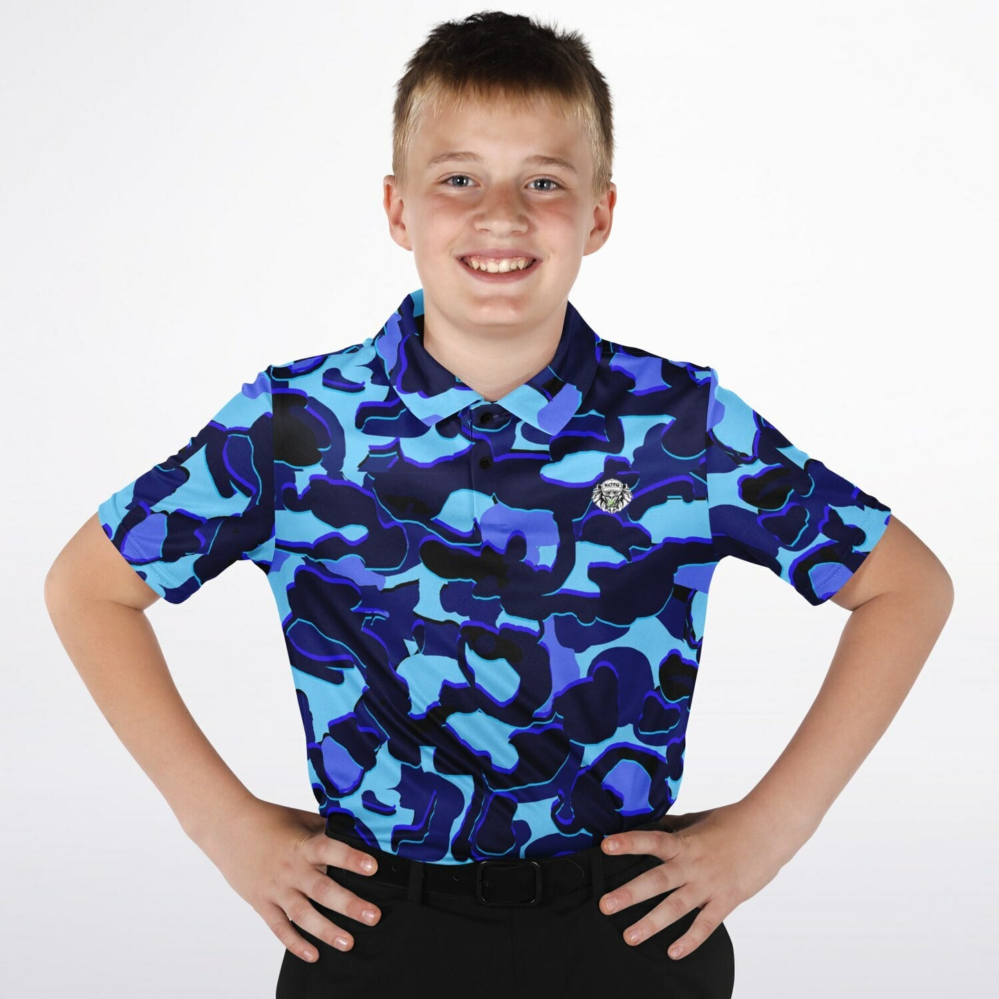 Camo - Youth Polo Shirt - (LightBlue)