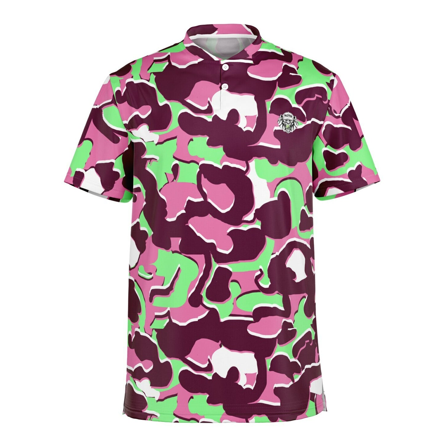 Camo - Blade Collar Polo Shirt (PinkMintGreen)