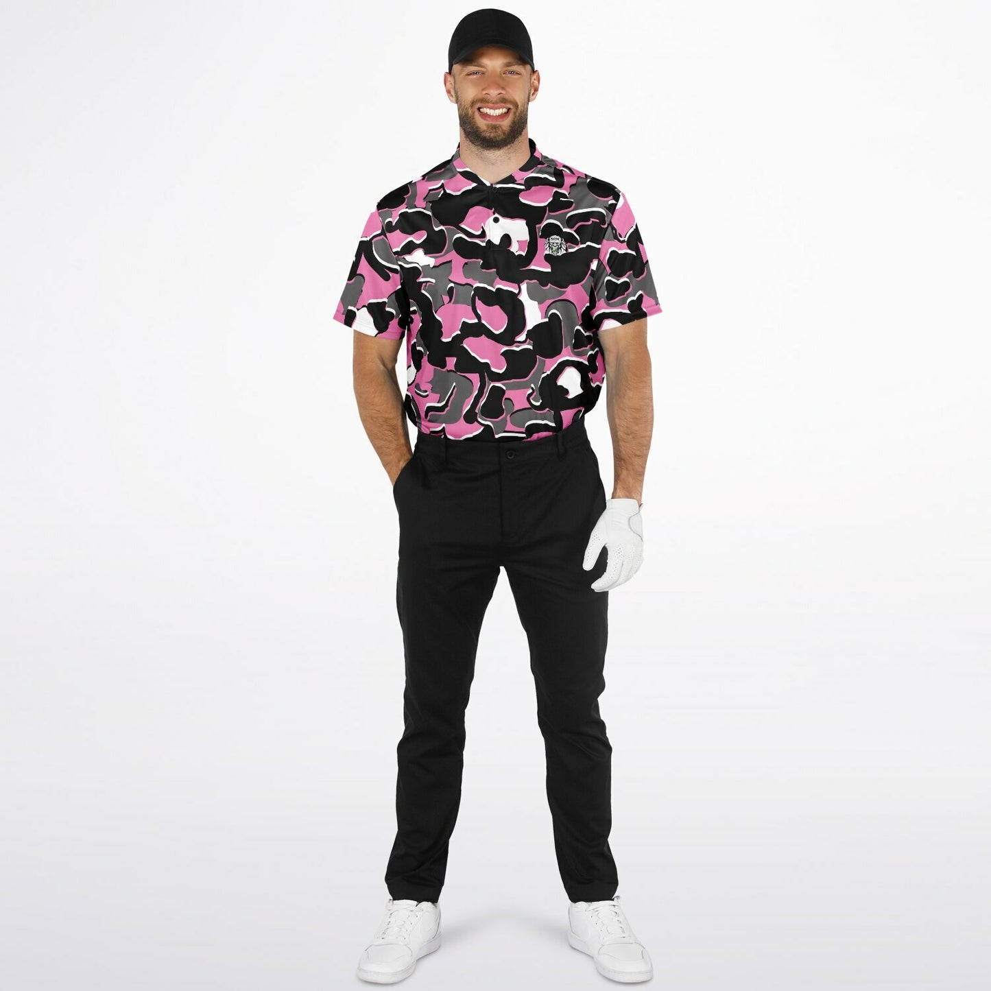 Camo - Blade Collar Polo Shirt (PinkBlackWhite)