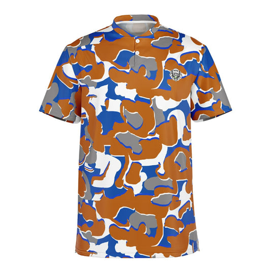 Camo - Blade Collar Polo Shirt (OrangeWhiteBlue)