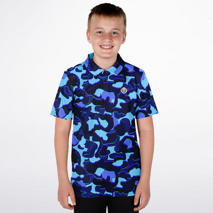 Camo - Youth Polo Shirt - (LightBlue)