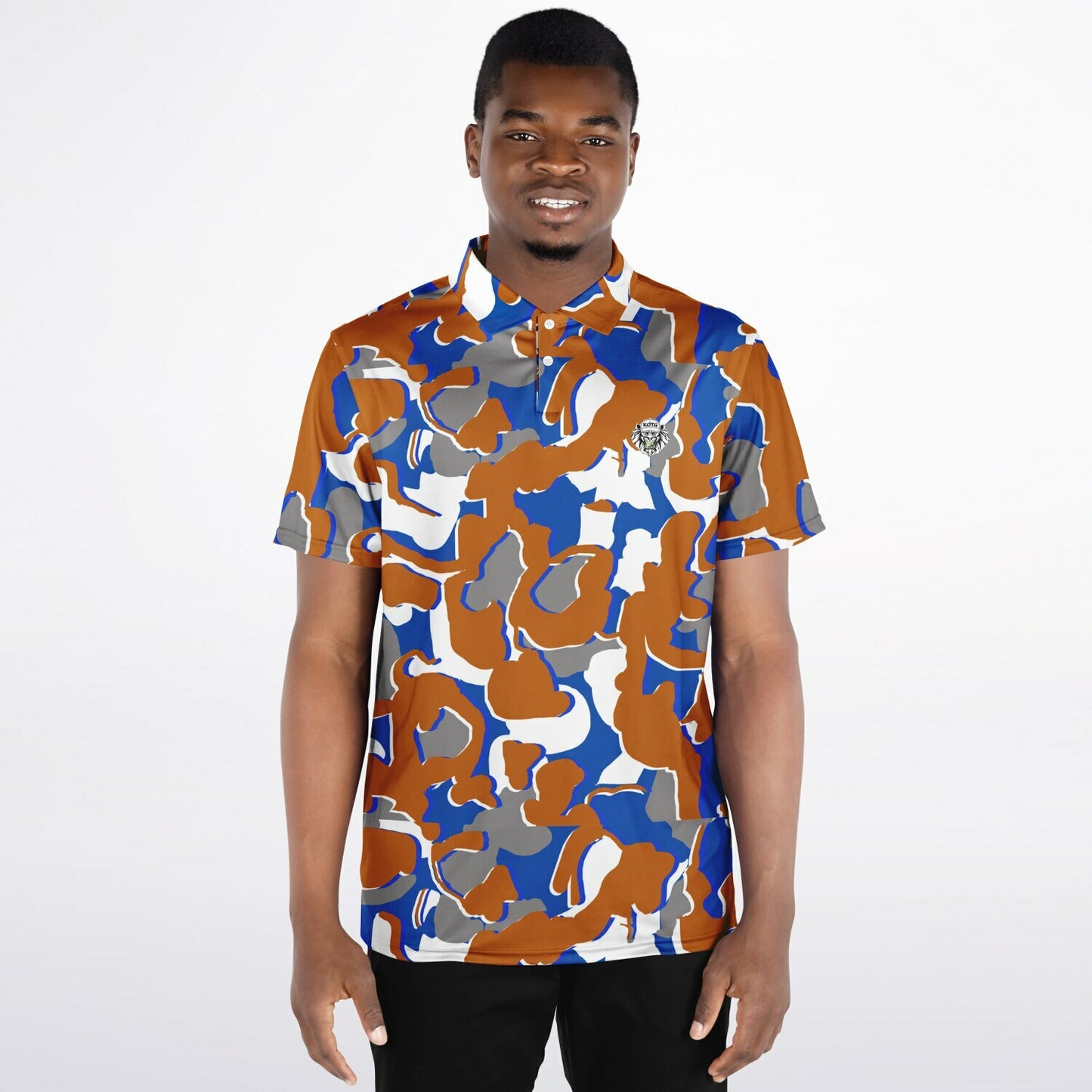 Camo - Polo Shirt - (OrangeWhiteBlue)