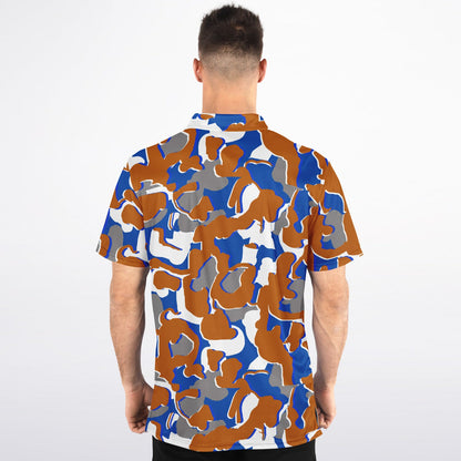 Camo - Polo Shirt - (OrangeWhiteBlue)