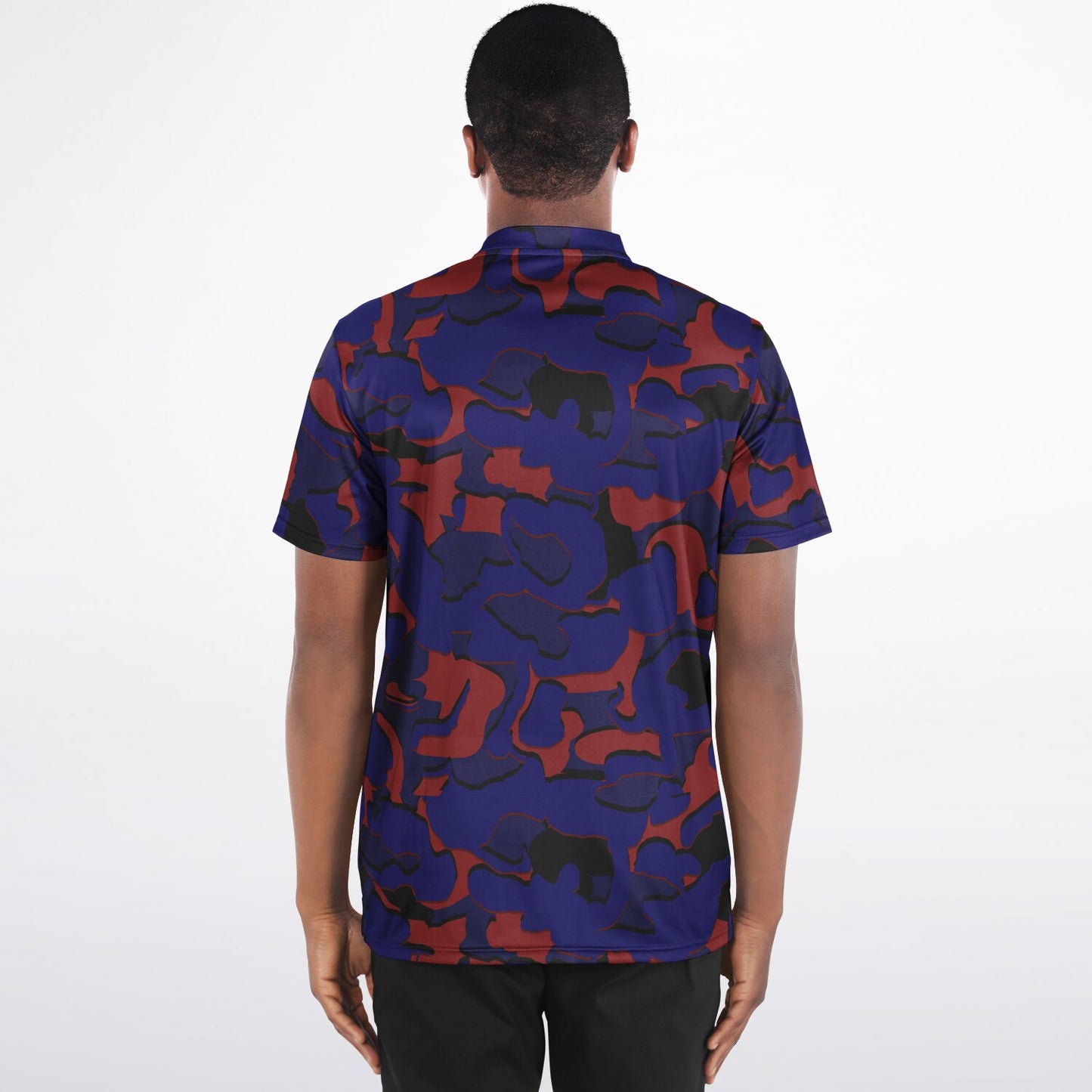 Camo - Blade Collar Polo Shirt (BlueRed)