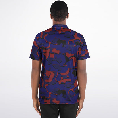 Camo - Blade Collar Polo Shirt (BlueRed)