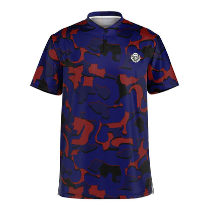Camo - Blade Collar Polo Shirt (BlueRed)