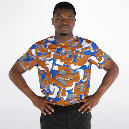 Camo - Blade Collar Polo Shirt (OrangeWhiteBlue)