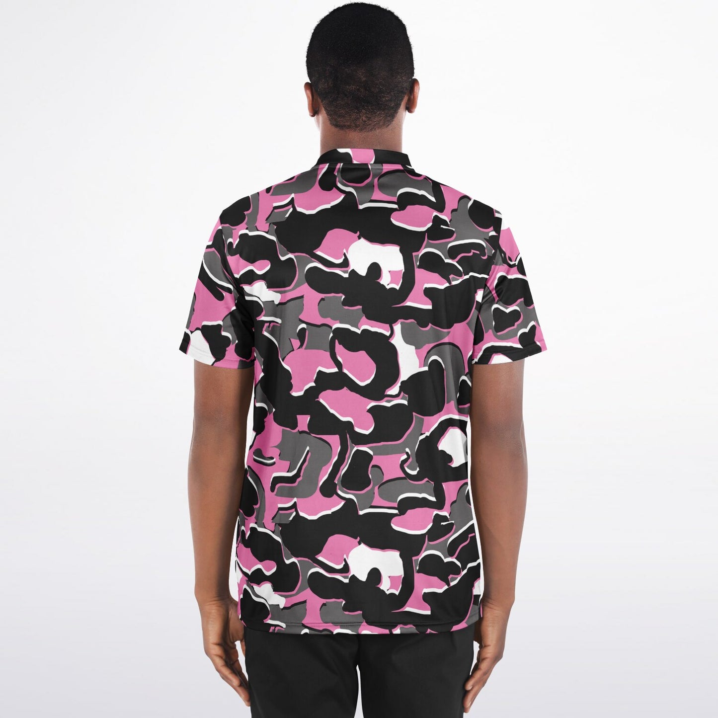 Camo - Blade Collar Polo Shirt (PinkBlackWhite)