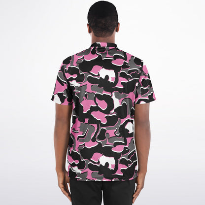 Camo - Blade Collar Polo Shirt (PinkBlackWhite)
