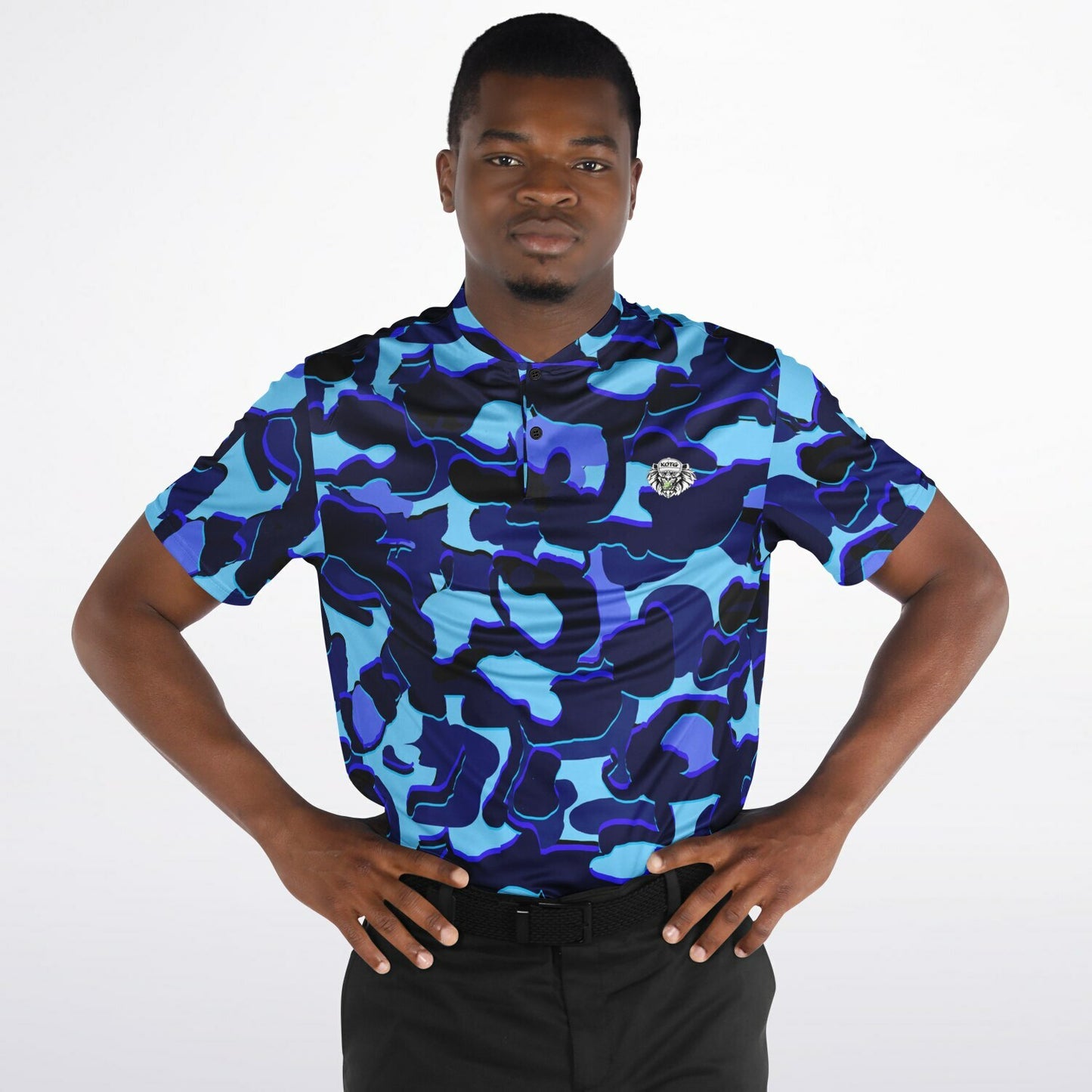 Camo - Blade Collar Polo Shirt (LightBlue)