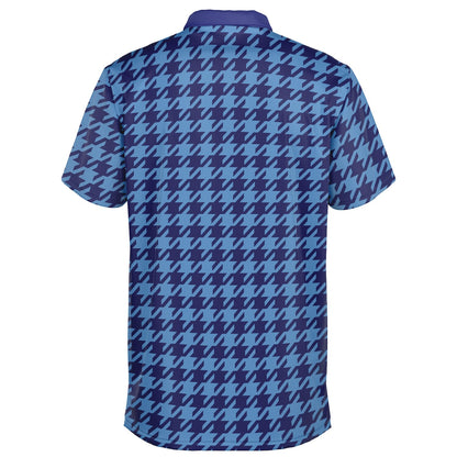 Houndstooth Pattern - Men's Polo Shirt - BlueBlue