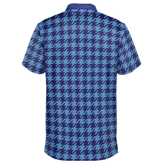 Houndstooth Pattern - Men's Polo Shirt - BlueBlue