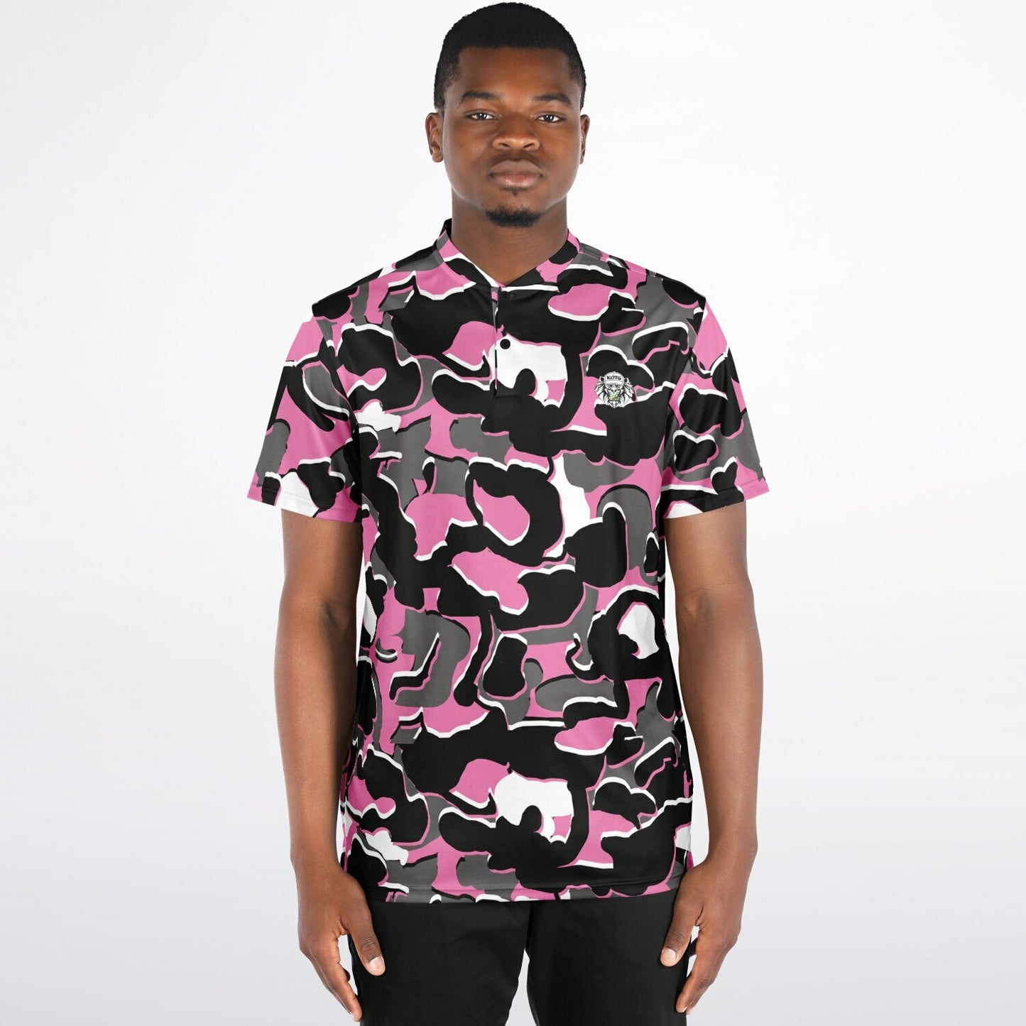 Camo - Blade Collar Polo Shirt (PinkBlackWhite)