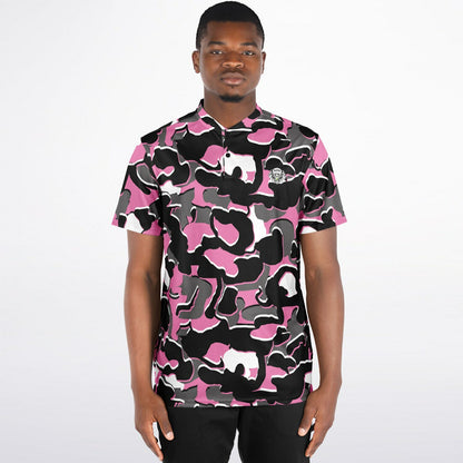 Camo - Blade Collar Polo Shirt (PinkBlackWhite)