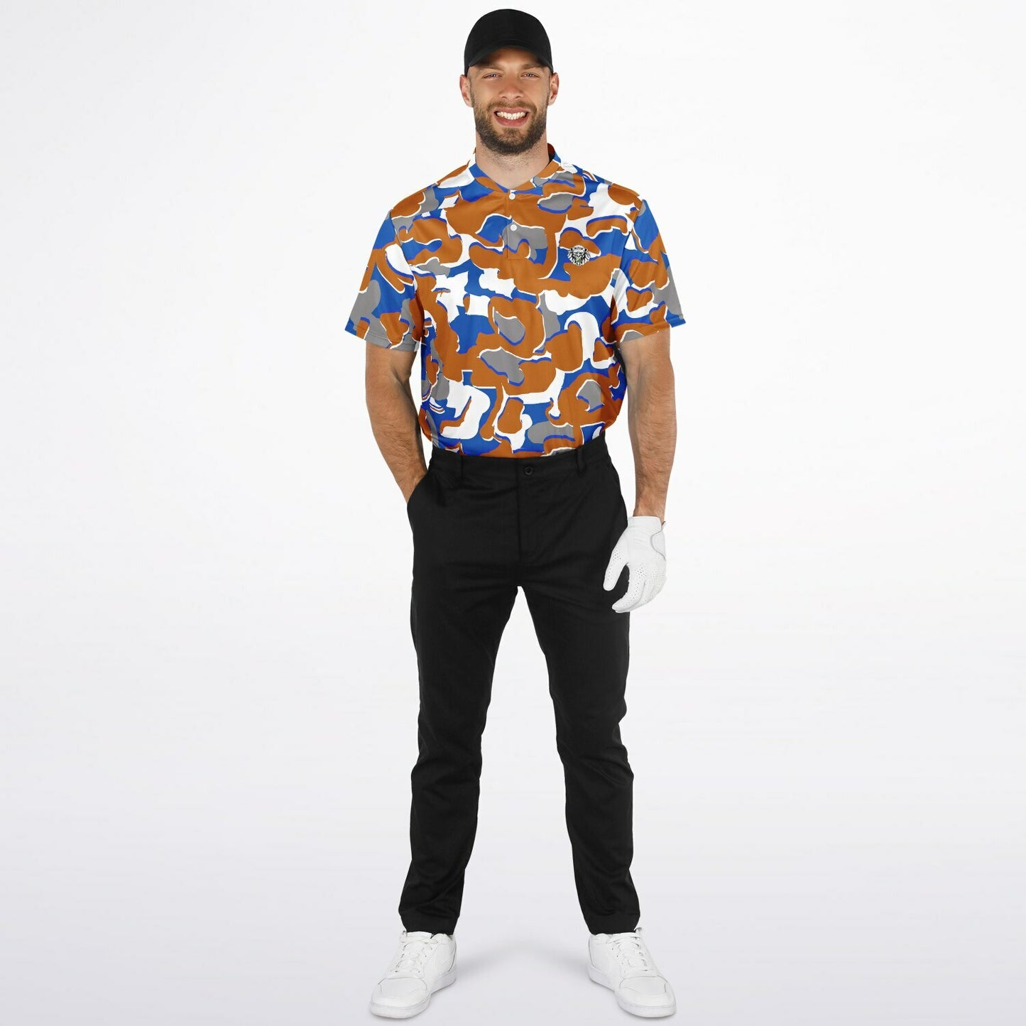 Camo - Blade Collar Polo Shirt (OrangeWhiteBlue)