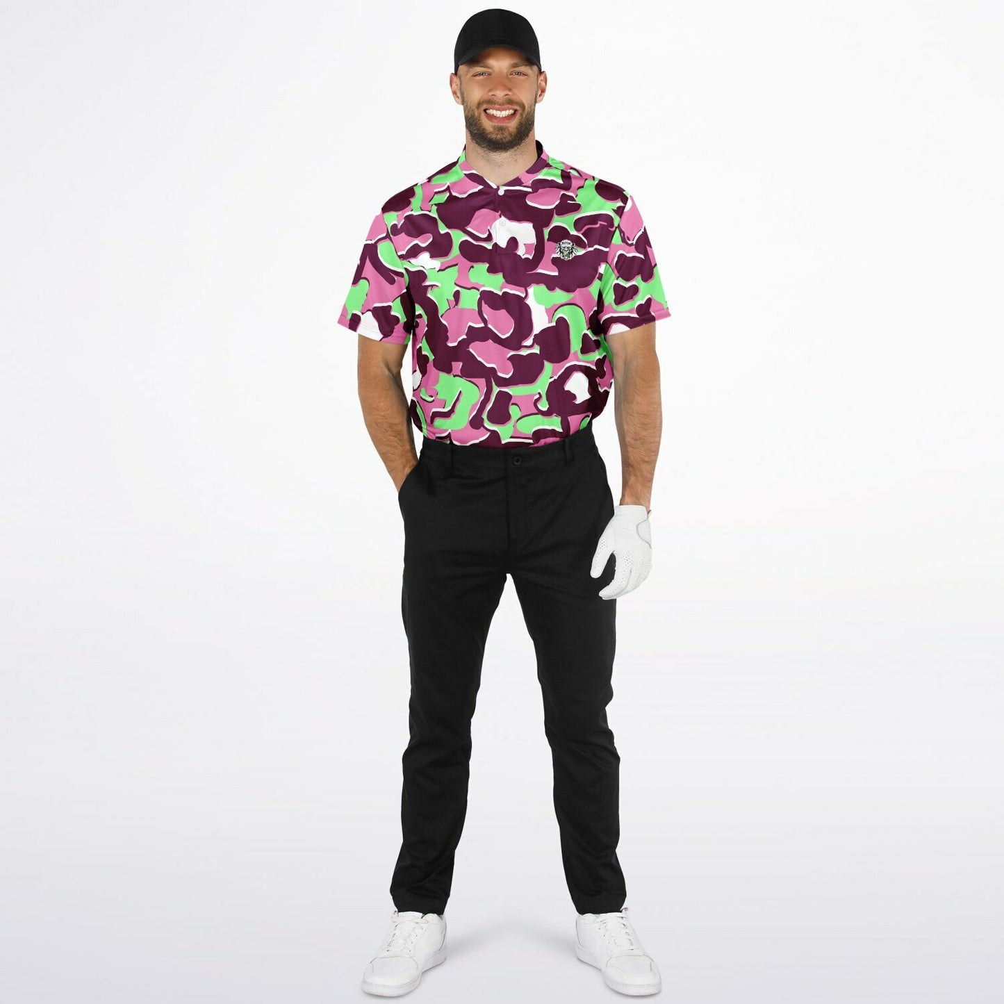Camo - Blade Collar Polo Shirt (PinkMintGreen)