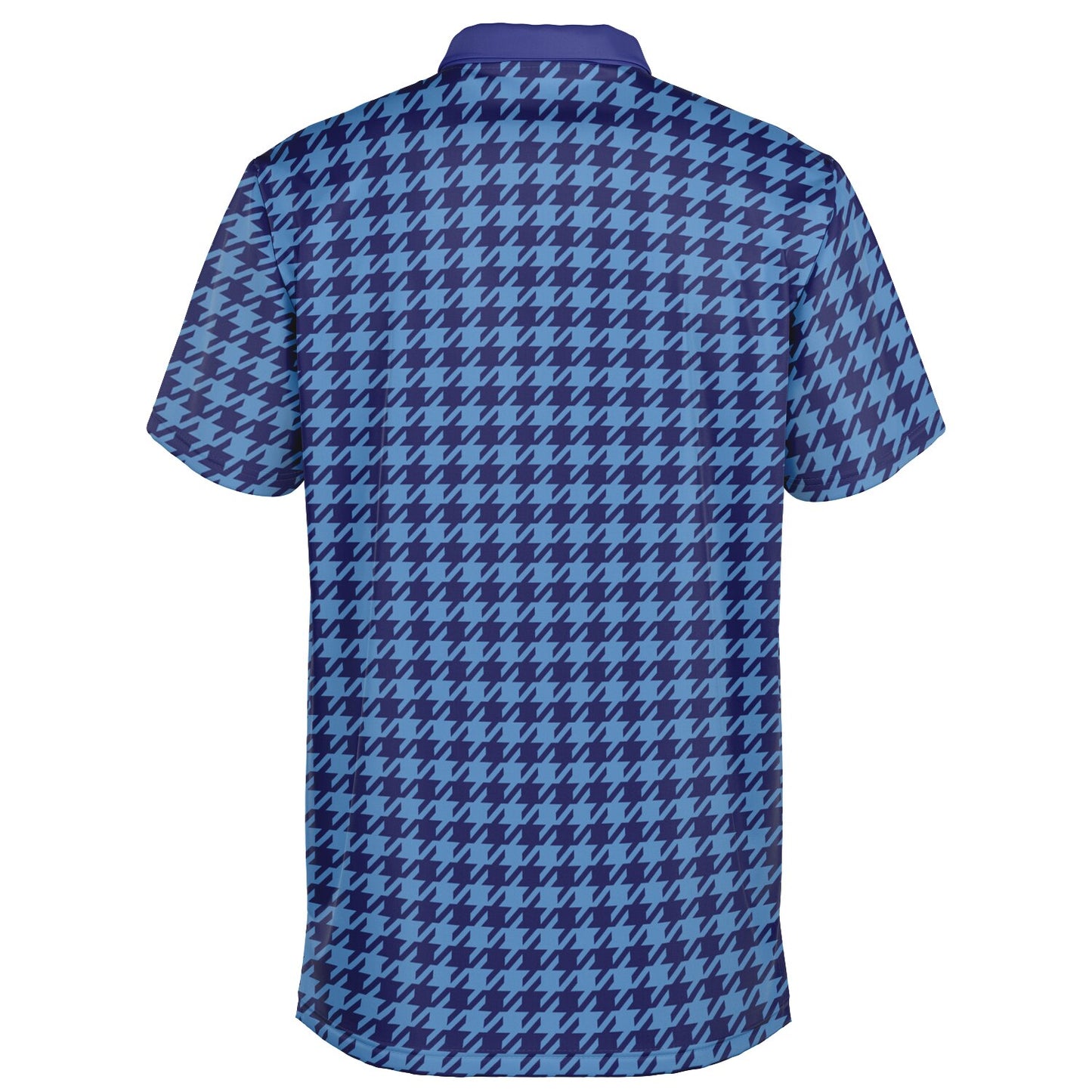 Houndstooth Pattern - Men's Polo Shirt - BlueBlue wLogo